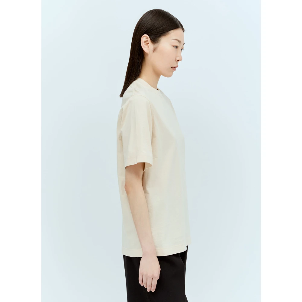 Burberry Katoenen T-shirt met EKD-patch Beige Dames