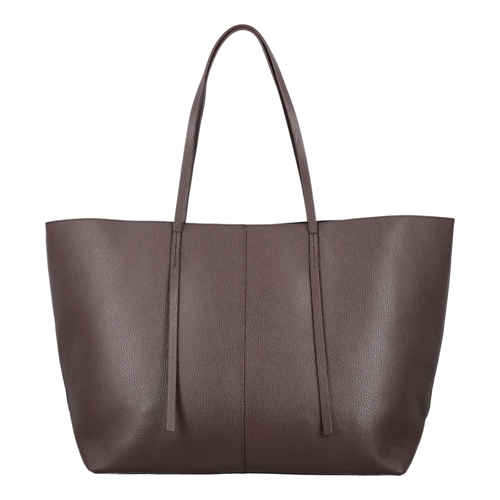 By Malene Birger Leren Tote Tas Koffieboon By Herenne Birger Gray Dames
