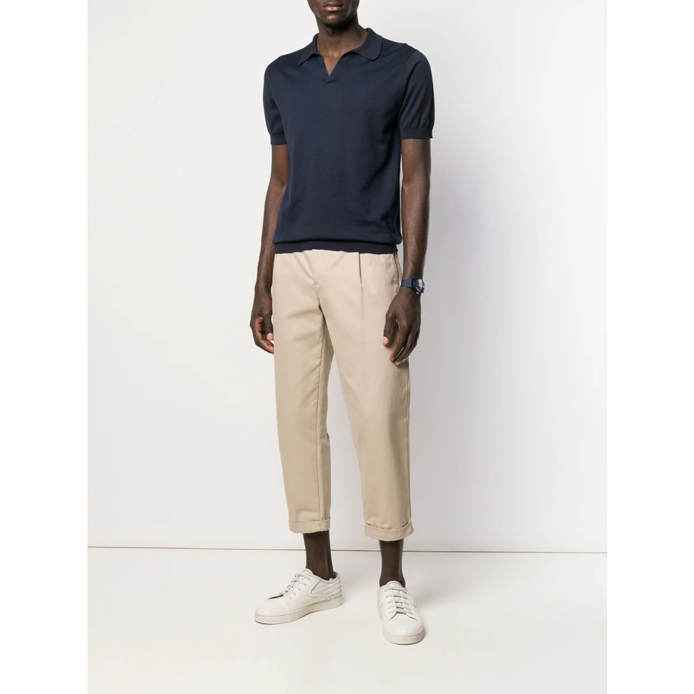John Smedley Polo Shirts Blue Heren