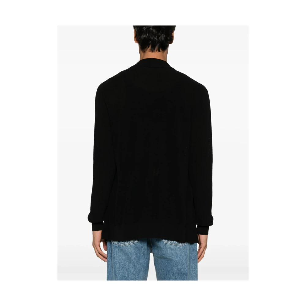 Roberto Collina Zwarte Open Front Sweater met Lange Mouwen Black Heren