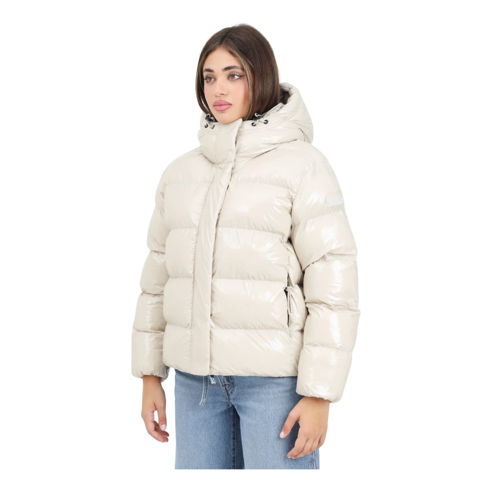 Napapijri Beige Gewatteerde Jas Dames Winterjas Beige Dames