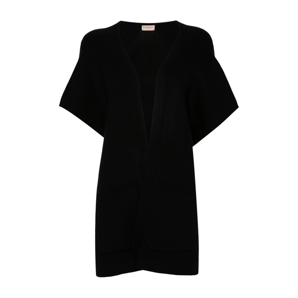 Twinset Zwarte Gebreide Truien met Logodetail Black Dames