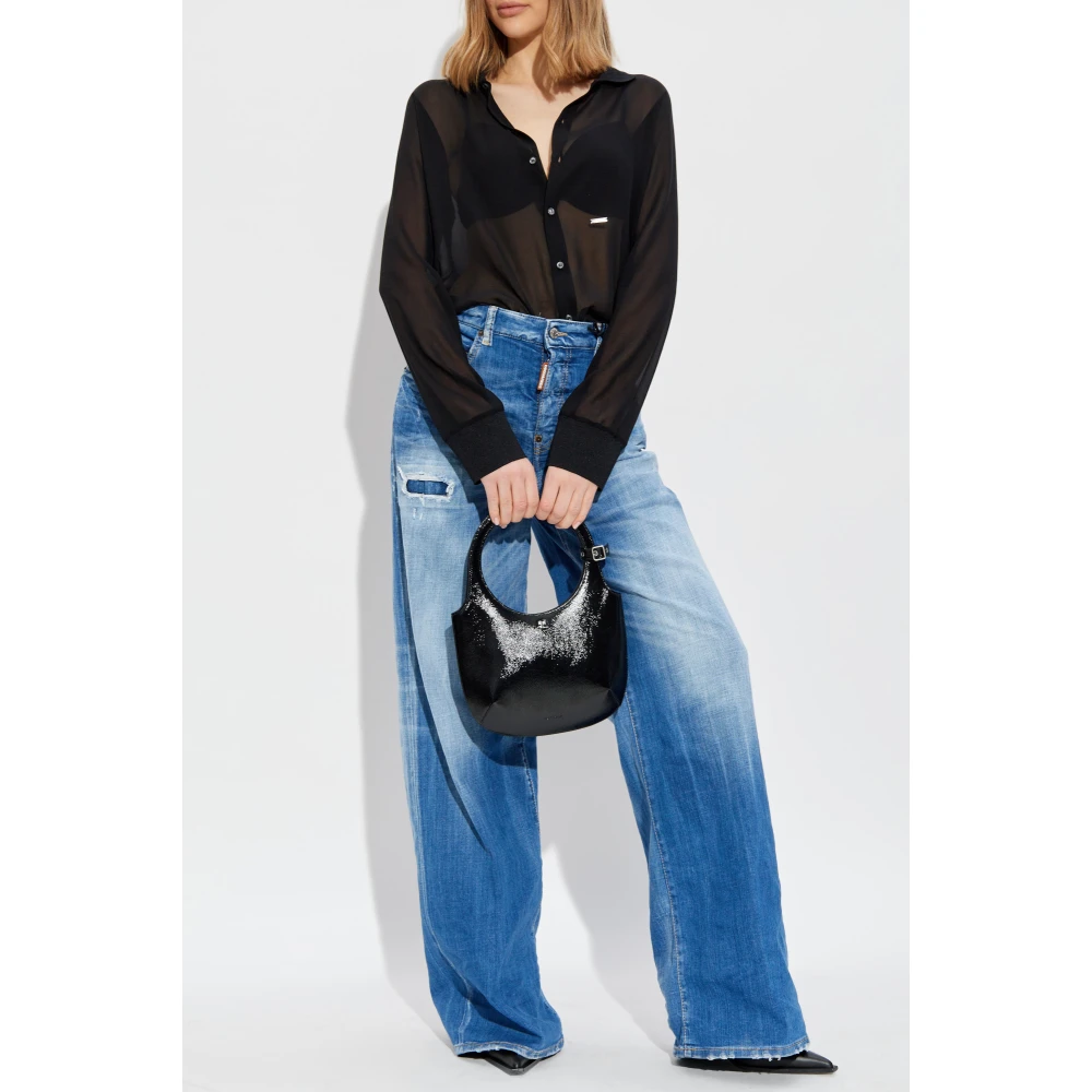 Dsquared2 Zijden overhemd Black Dames