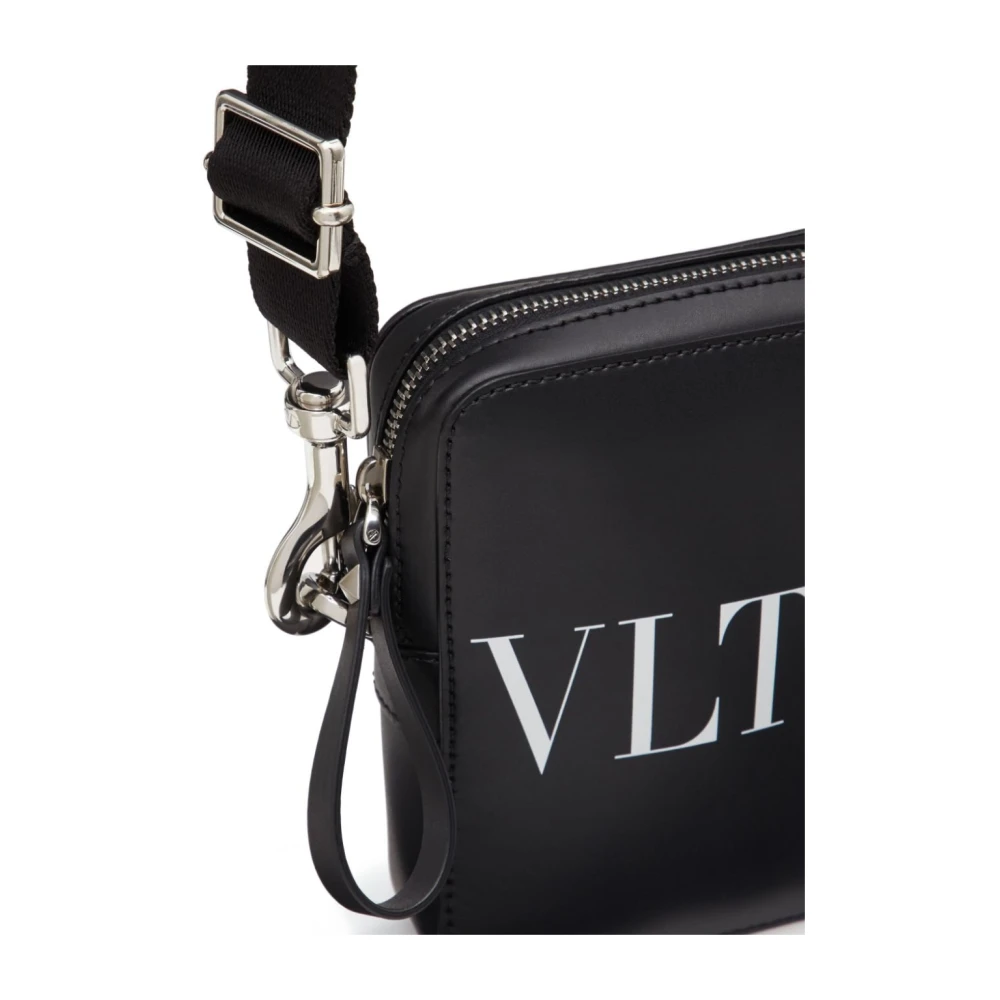 Valentino Garavani Kleine Vltn Zwarte Leren Messenger Tas Black Heren