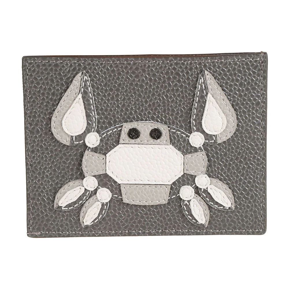 Thom Browne Leren kaarthouder Gray Heren