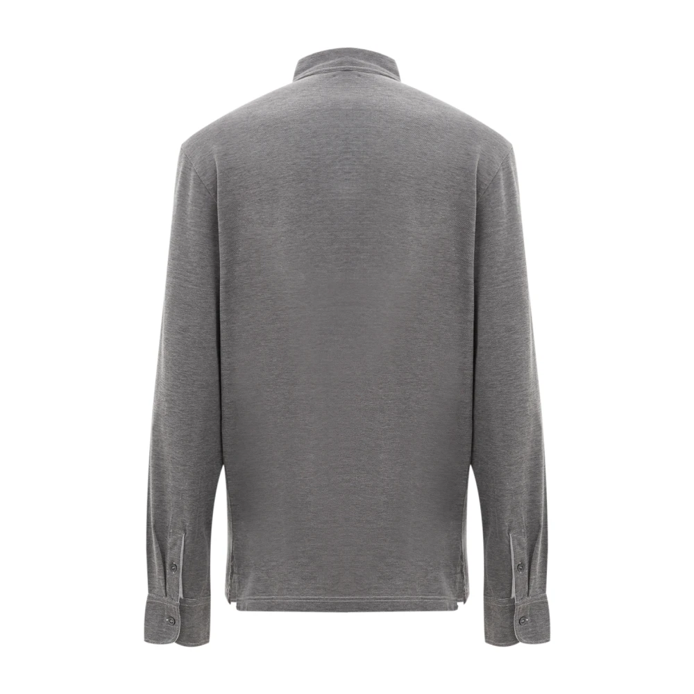 Corneliani Grijze polo met lange mouwen Gray Heren