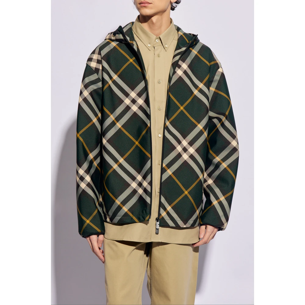 Burberry Geruite jas Green Heren