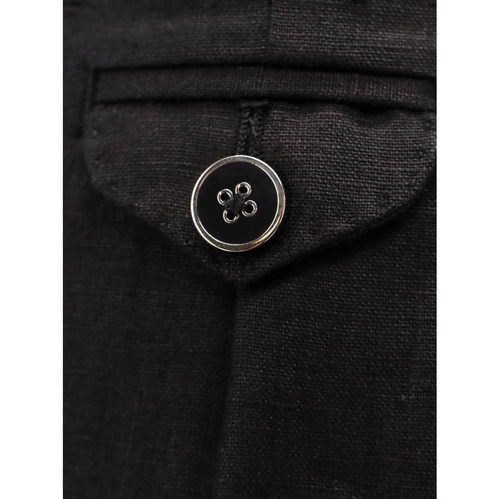 Dolce & Gabbana Linnen Bermuda Shorts Black Heren