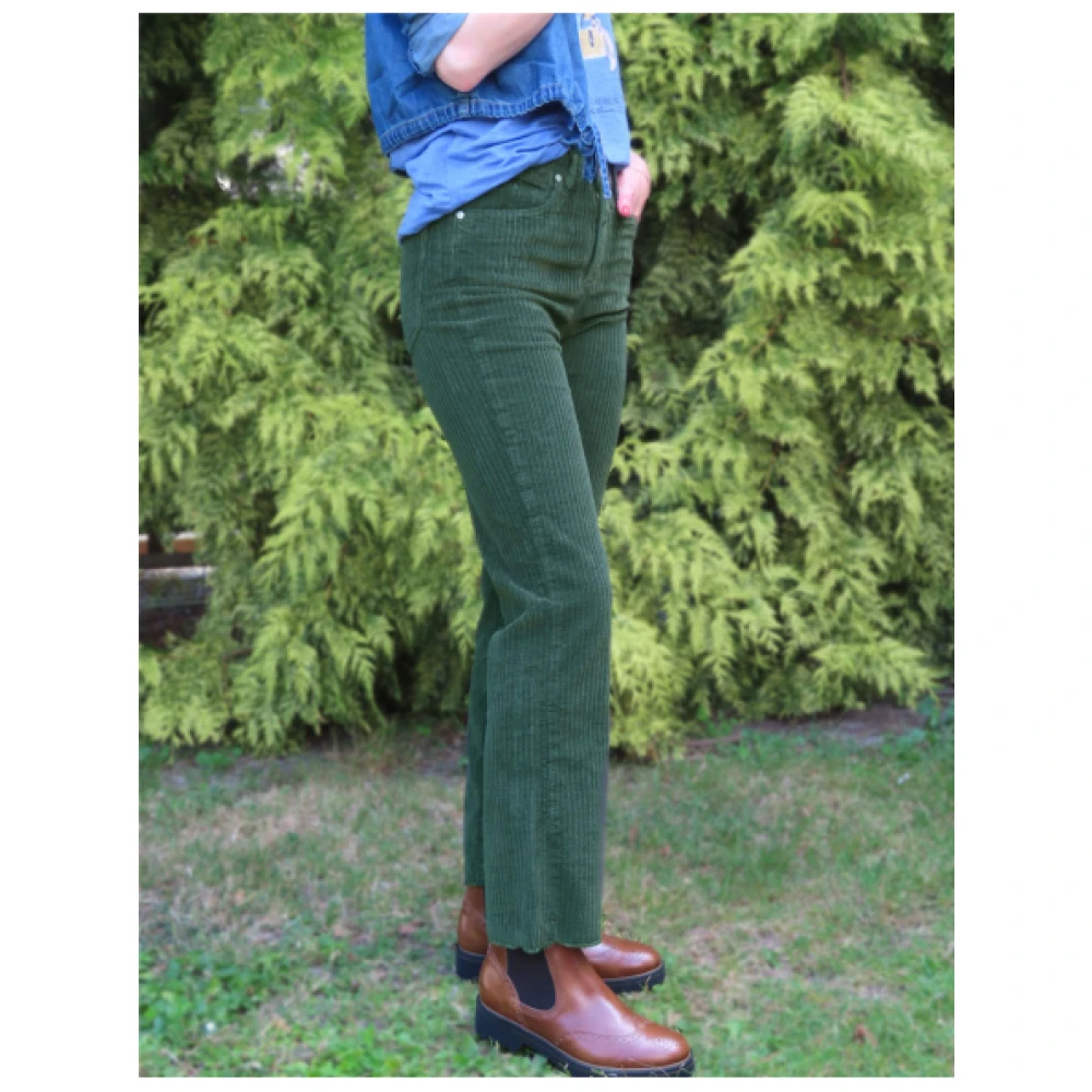 Denim Studio Salomé Corduroy Broek Green Dames