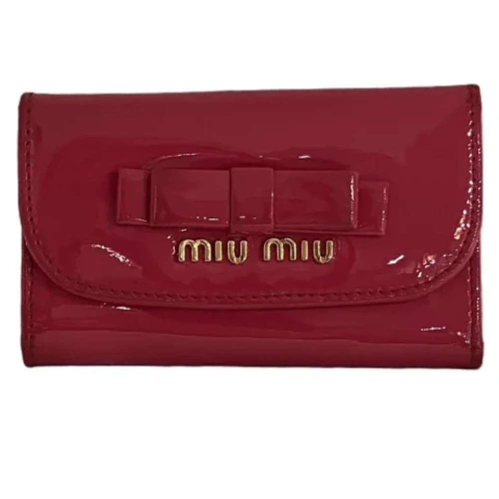 Miu Pre-owned Canvas key-holders Pink Dames