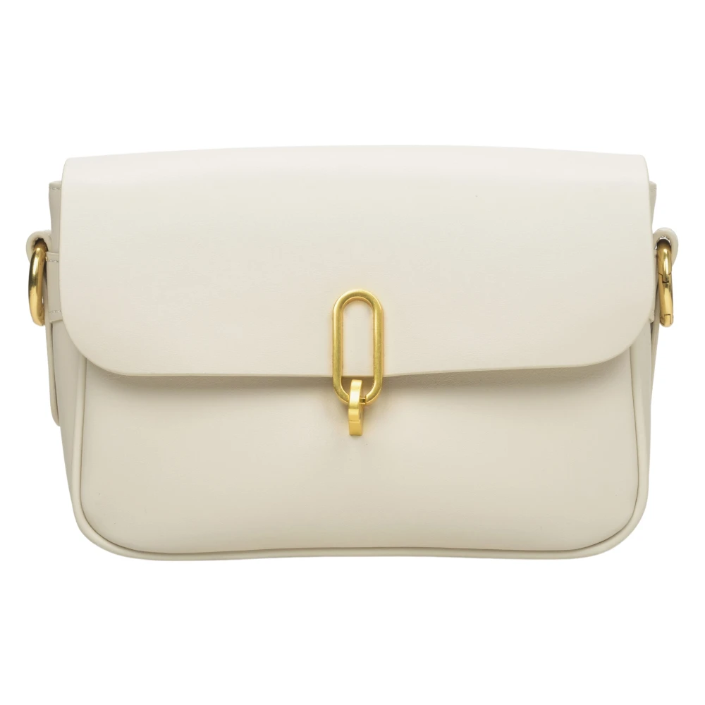 Estro Women's Beige Small Leather Crossbody Bag - Shoulder Bags - One Size - Bags