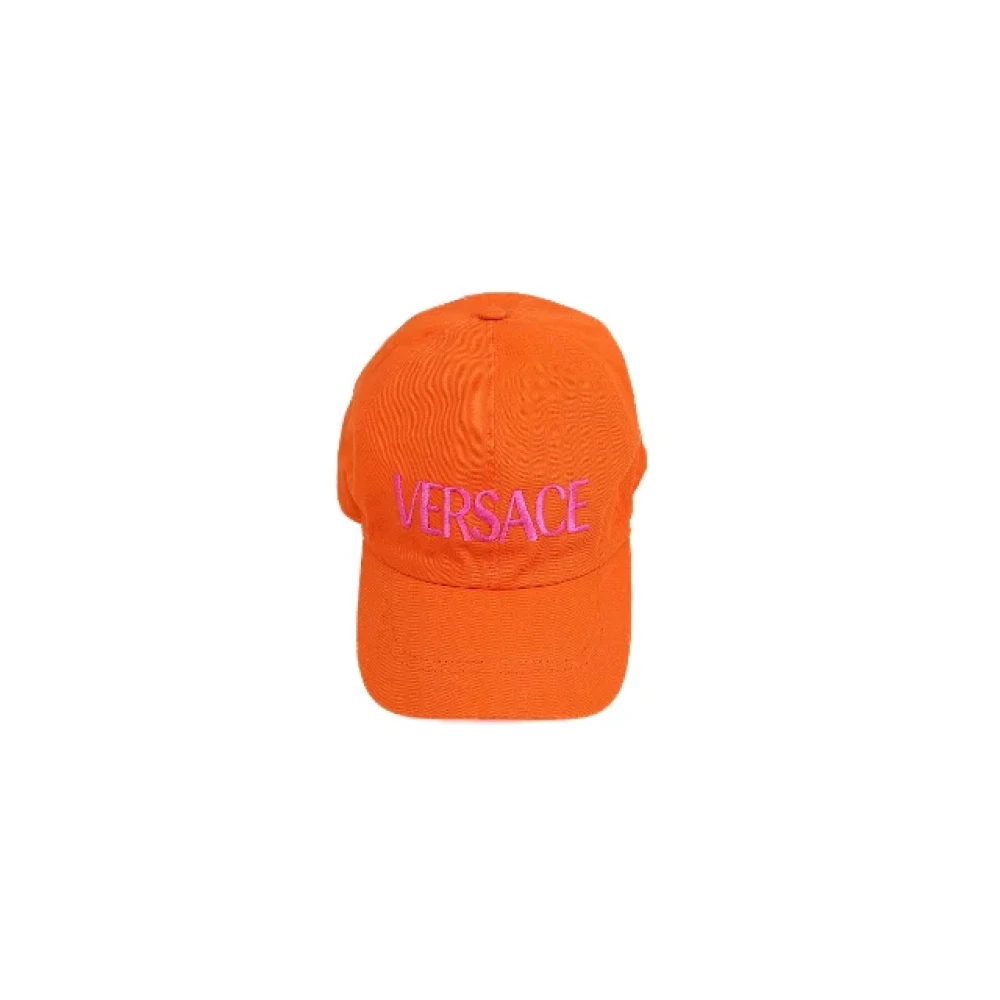 Versace Pre-owned Polyester hats Orange Dames