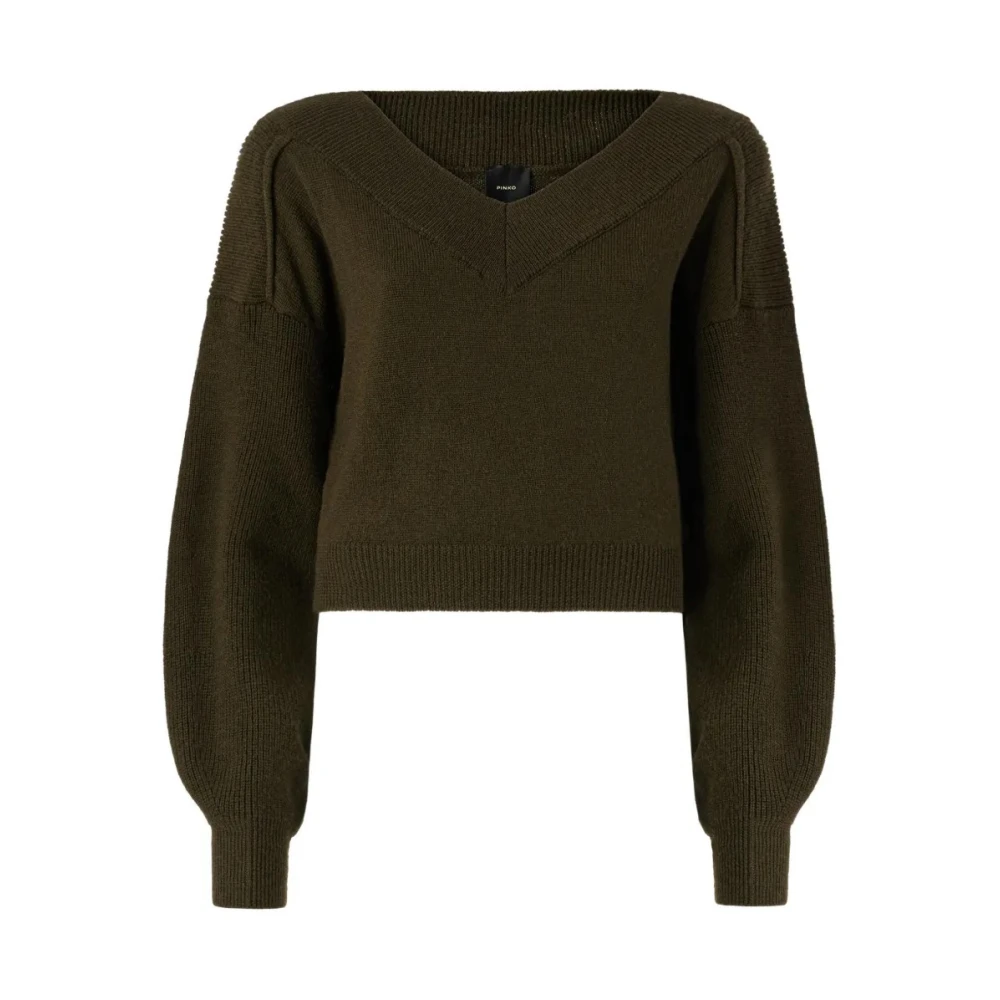 Pinko Vrouw Groente Truien & Vesten Dames, Groen, S, Wol, Ringhio Trui