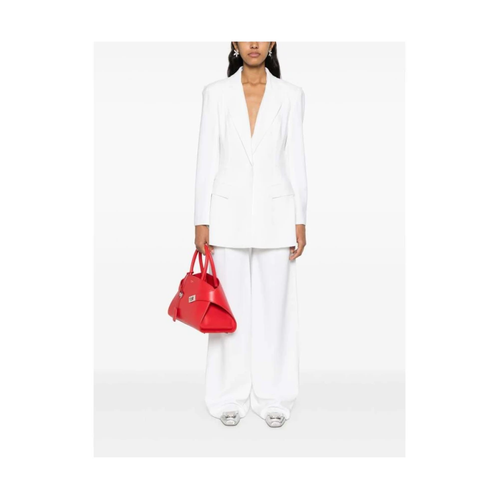 Norma Kamali Witte Jas met Peak Revers White Dames