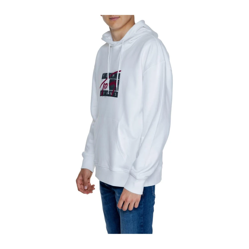 Tommy Jeans Witte Katoenen Hoodie White Heren