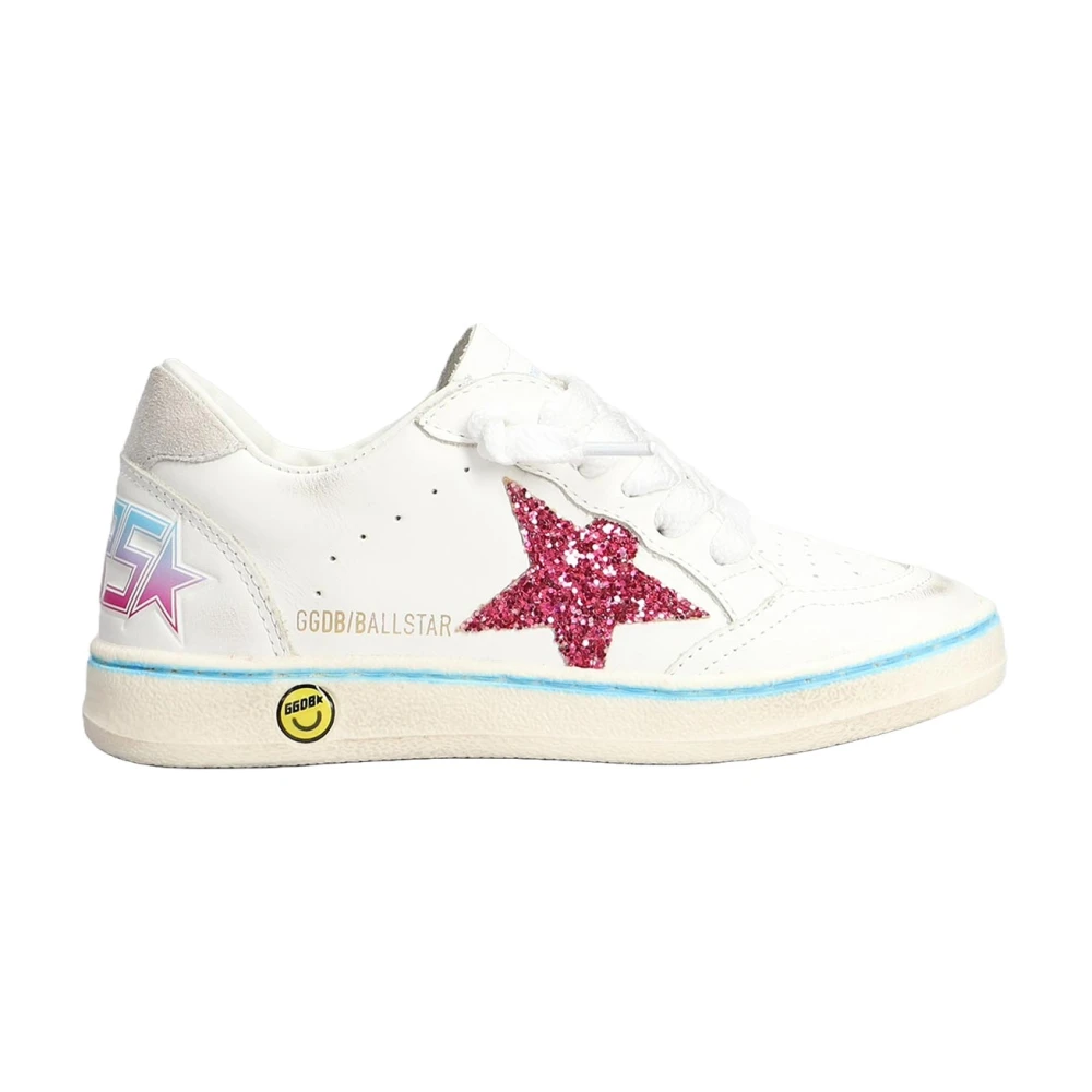 Golden Goose Barn Glitter Sneakers Snörning Perforerad Tå White, Pojke