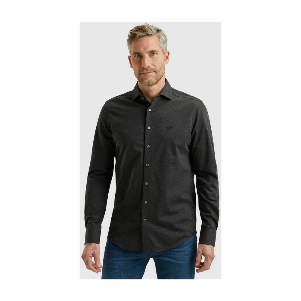 Vanguard Lange Mouw Piqué Jersey Shirt Gray Heren