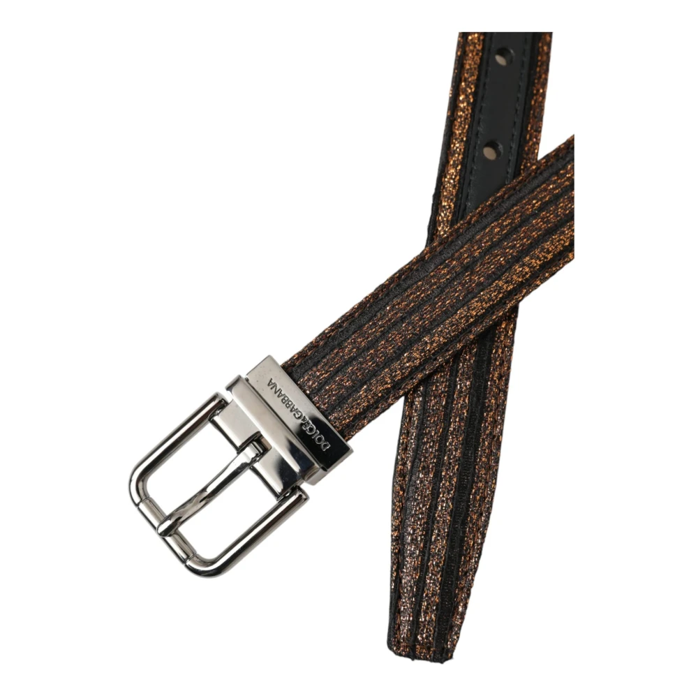 Dolce & Gabbana Bruin leren riem met logogesp Multicolor Dames