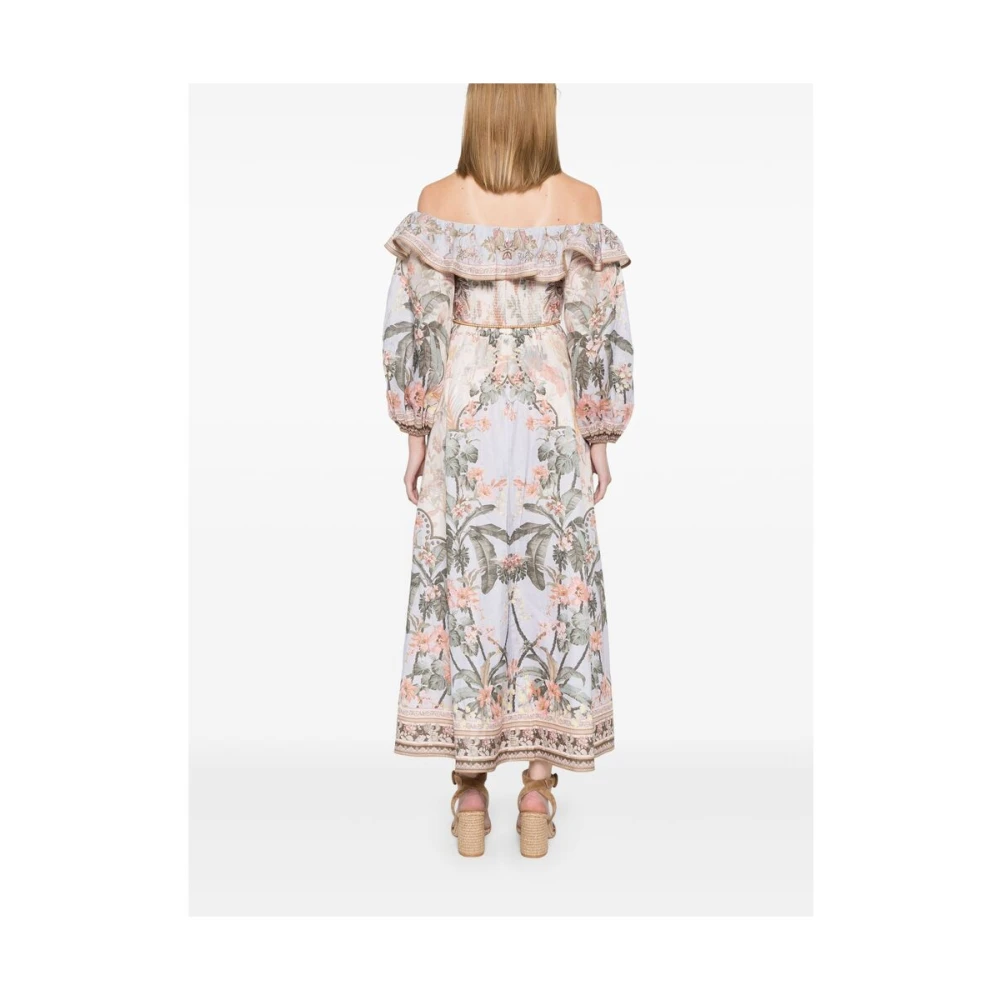 Zimmermann Bloemen Off-Shoulder Jurk Multicolor Dames