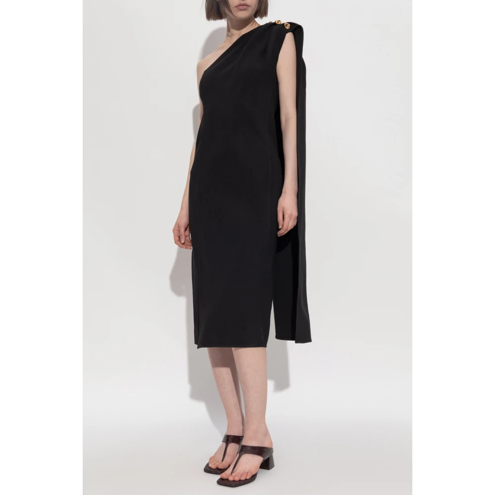 Bottega Veneta Een-schouder jurk Black Dames
