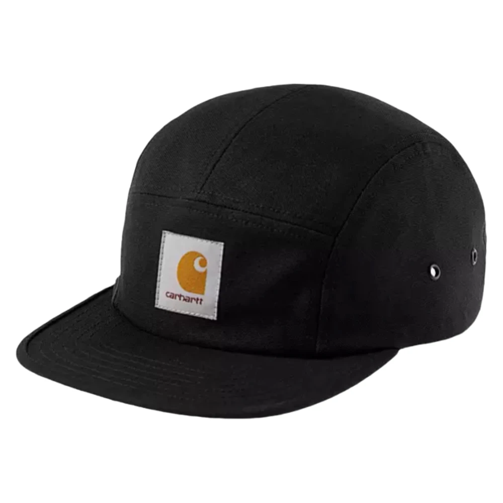 Carhartt WIP Zwarte Canvas Pet met Platte Klep Black Heren