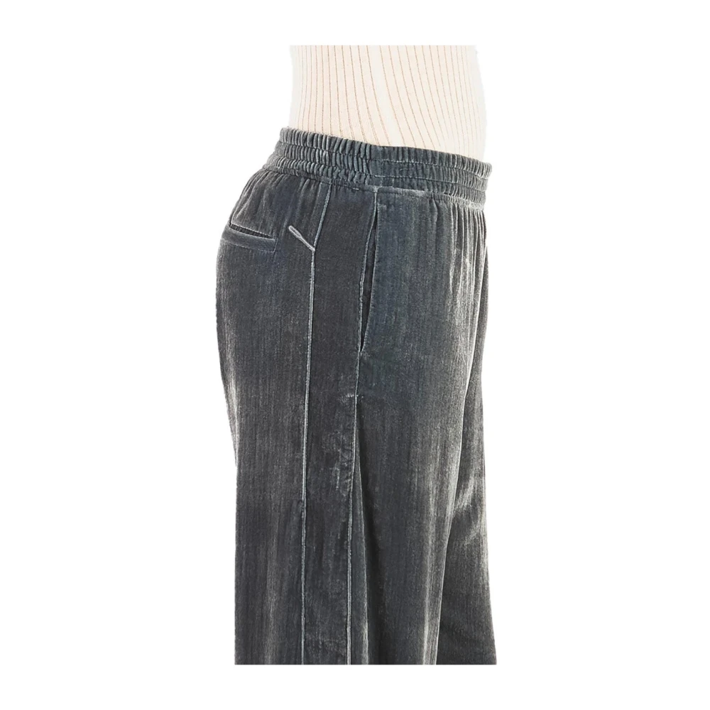 Cruna Blauwe Fluweel Wijde Pijp Broek Gray Dames