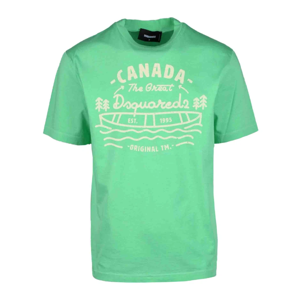 Dsquared2 Katoenen T-shirt Green Heren