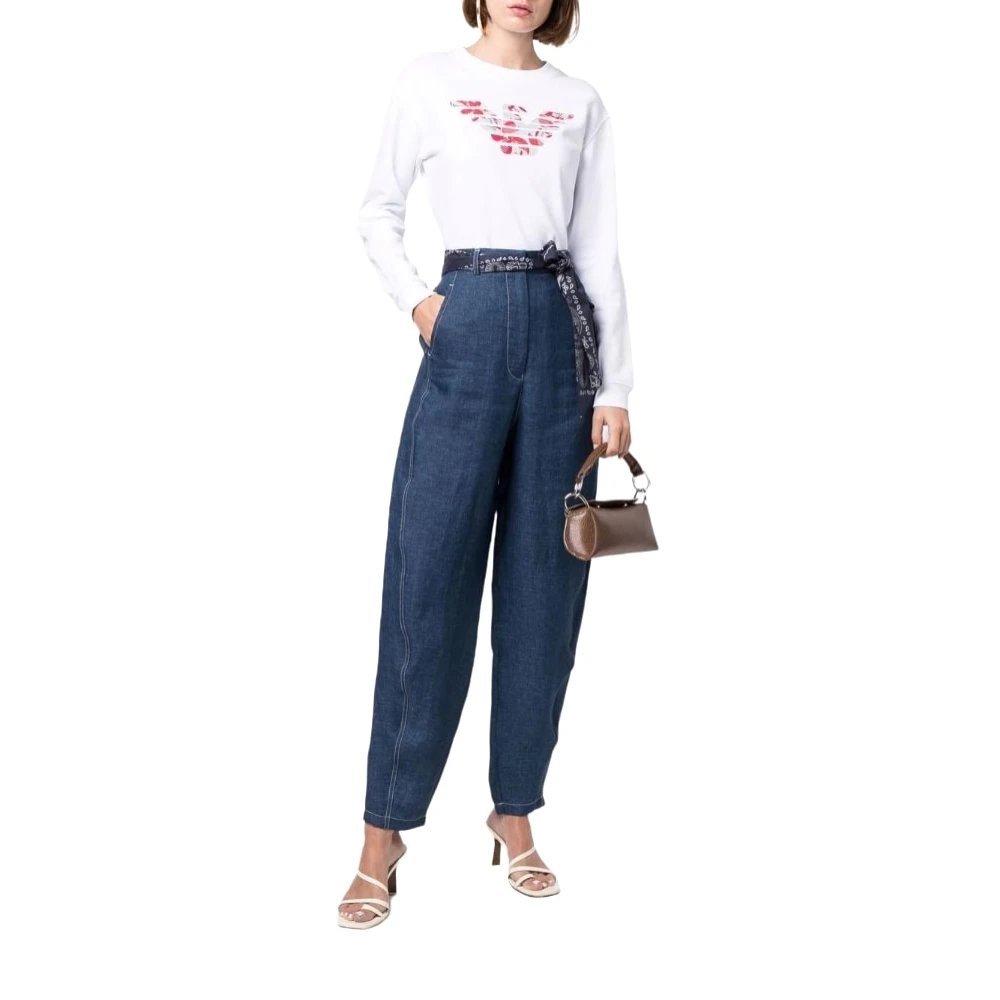 Emporio Armani Sweatshirt met ronde hals White Dames