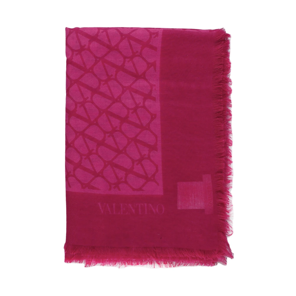 Valentino Garavani Katoenen sjaals voor vrouwen Pink Dames