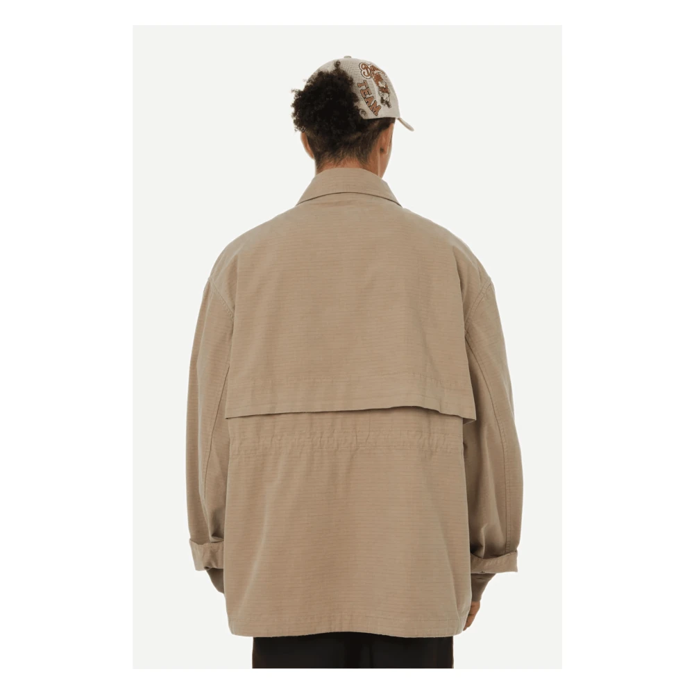 Acne Studios Beige Versterkte Katoenen Jas Beige Heren