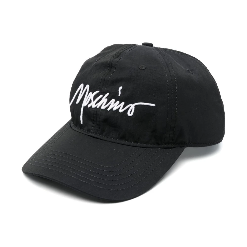Moschino Zwarte Logo-Geborduurde Verstelbare Pet Black Heren