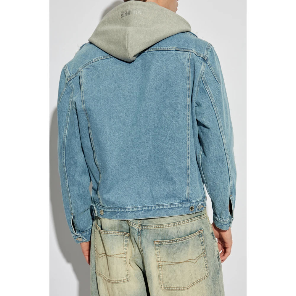 Vetements Denim jack met capuchon Blue Heren