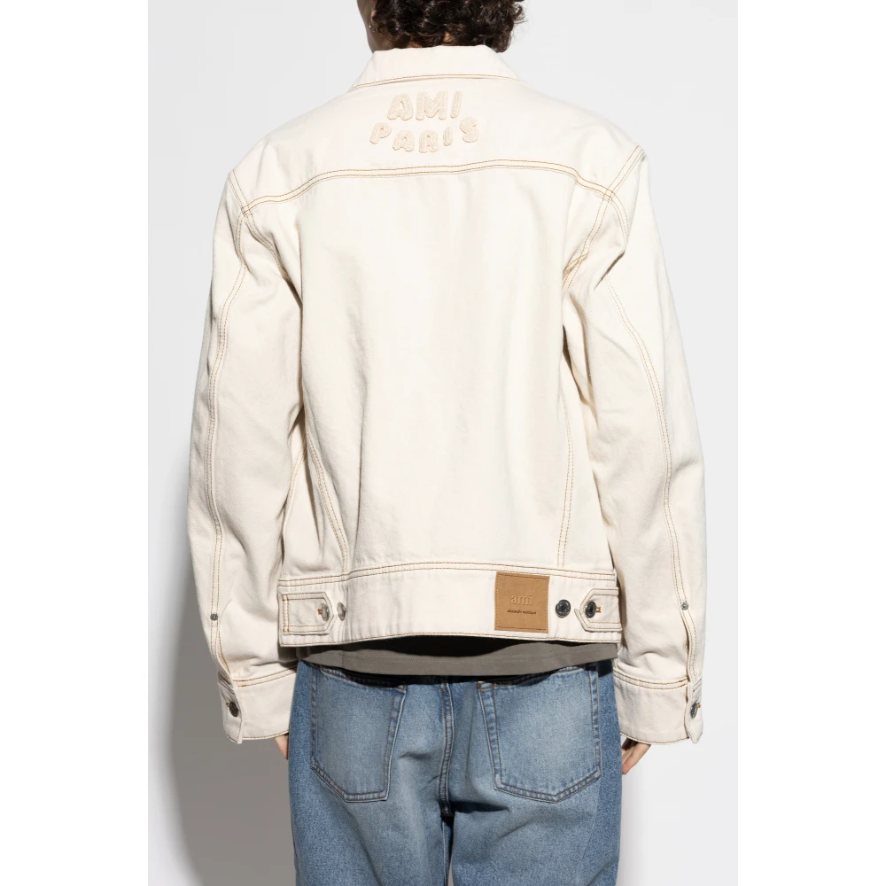 Ami Paris Denim jas Beige Heren