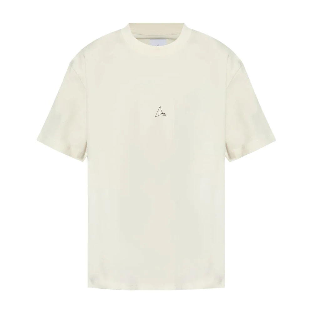 ROA Vit Logo Tee Tröja Beige, Herr