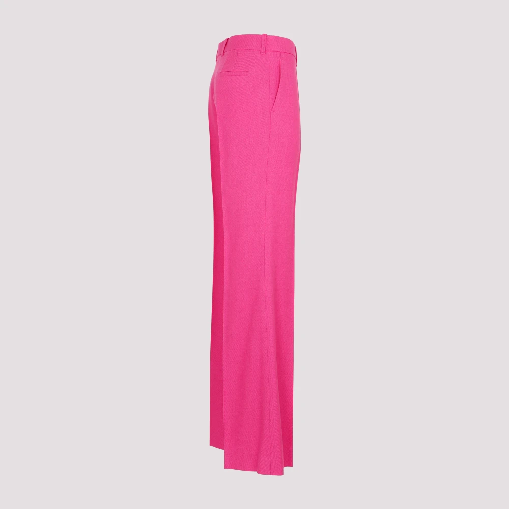Chloé Framboos Wol Zijde Kasjmier Broek Pink Dames