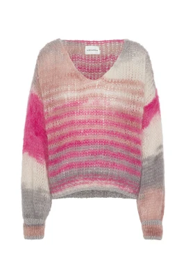 Dröm Mohair Stickad - Multi Randig