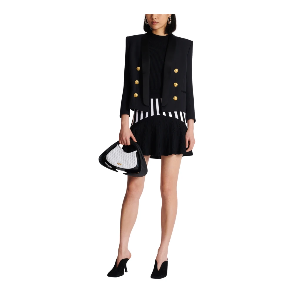 Balmain Rand-tot-rand 6-knoops jas Black Dames