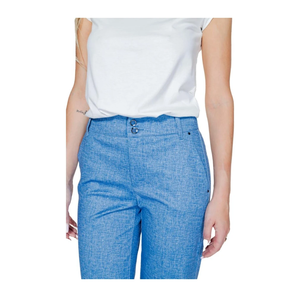Street One Blauwe Palazzo Broek Lichtgewicht Flexibele Pasvorm Blue Dames