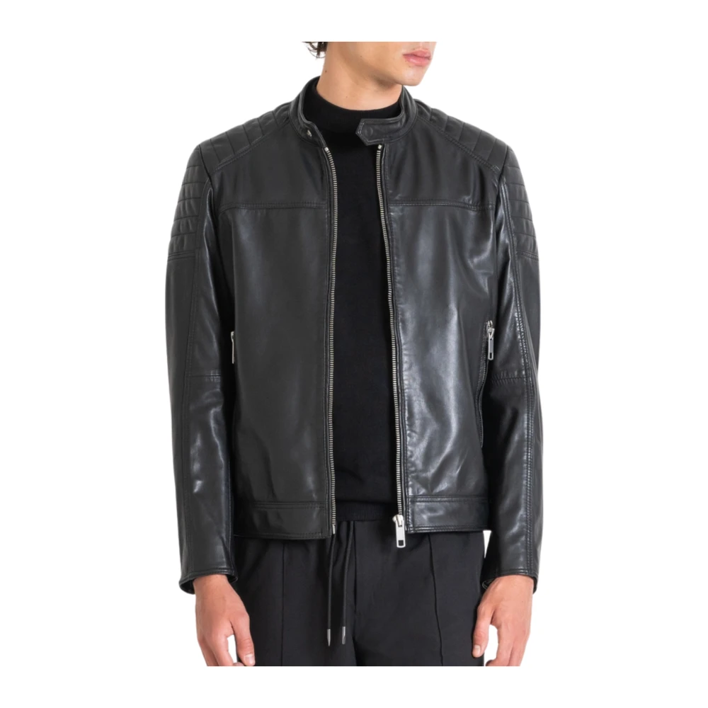 Antony Morato Slim Fit Echt Leren Jas Zwart Black Heren
