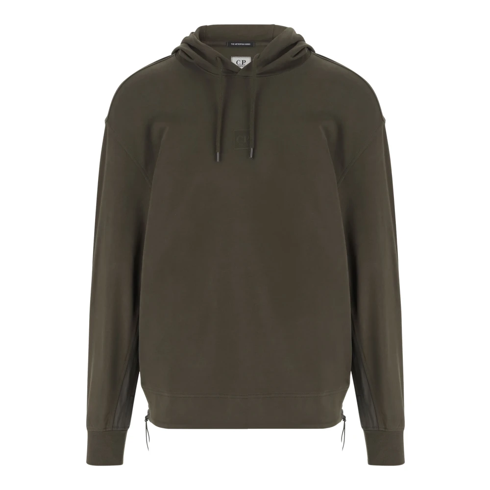 C.P. Company Donkergroene Stretch Katoenen Hoodie met Logo Green Heren