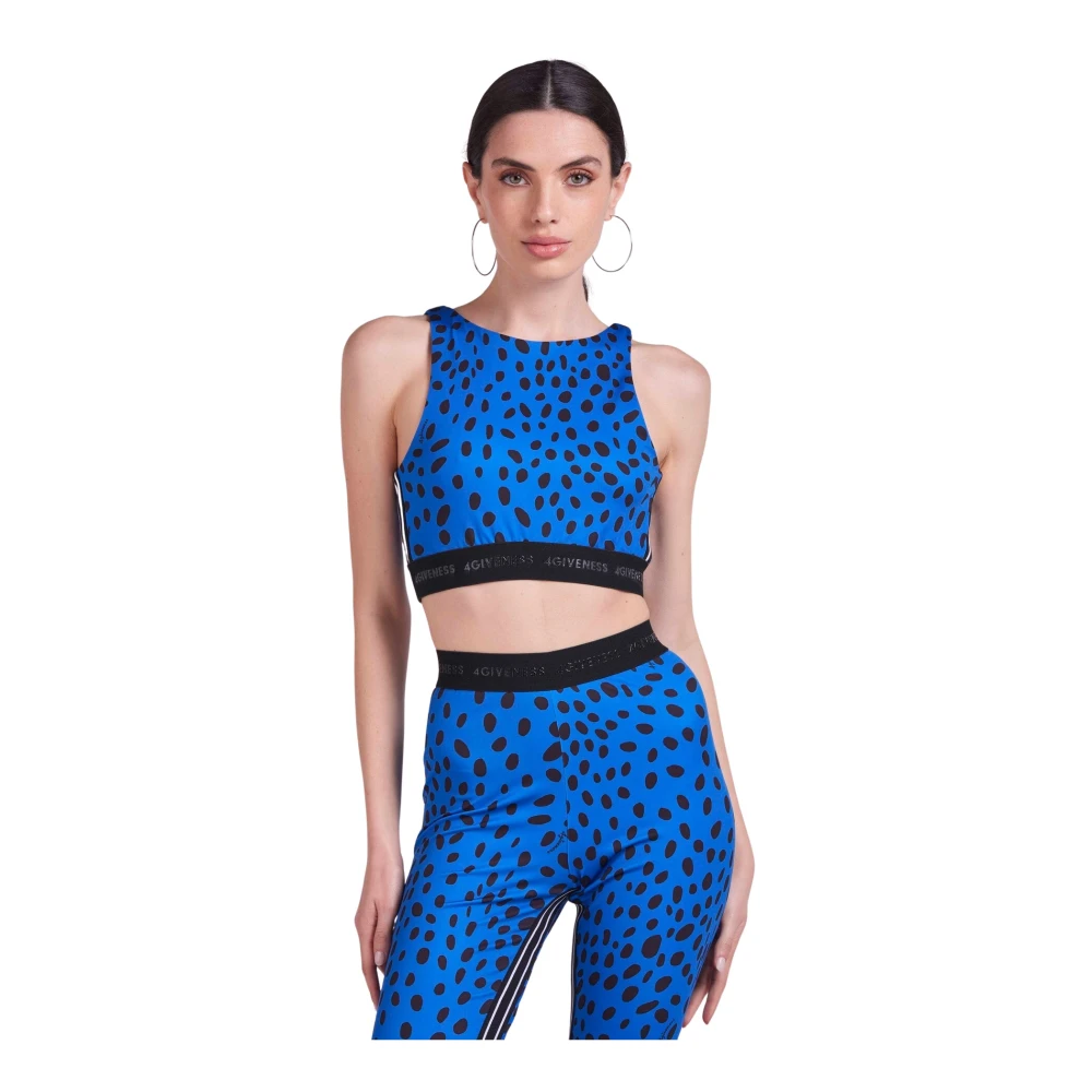 4Giveness Wilde Polka Dot Lycra Bandeau Top Blue Dames
