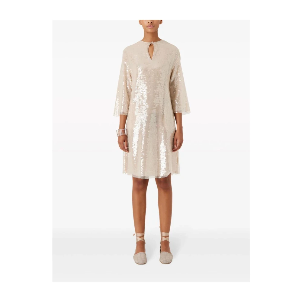 Emporio Armani Multicolor Elegante Jurk voor Vrouwen Beige Dames