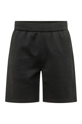 Berma-shorts i fiskbensmönster med jacquardväv