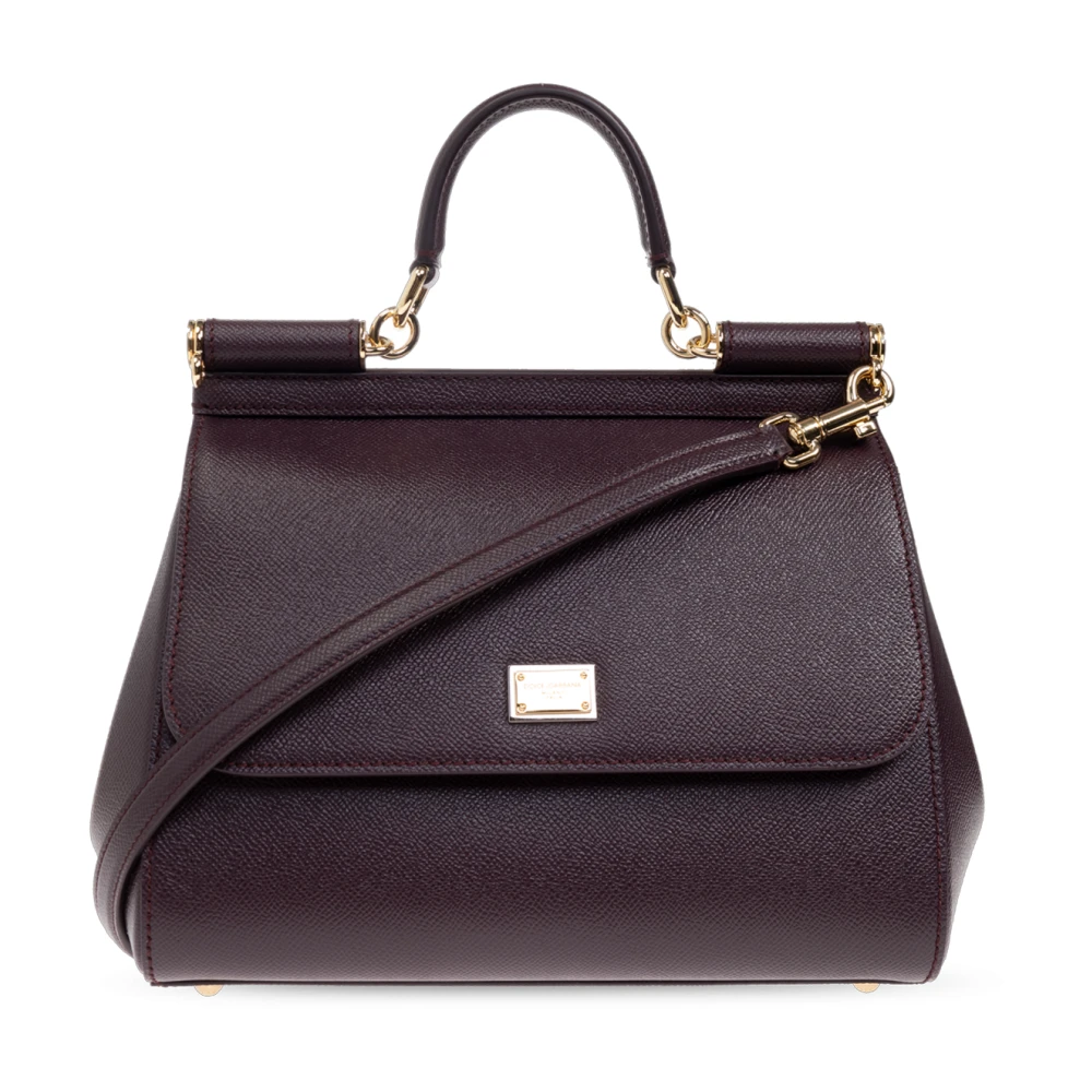 Dolce & Gabbana Vrouw Rood Tassen Dames, One Size, Leer, Sicily Large Handbag