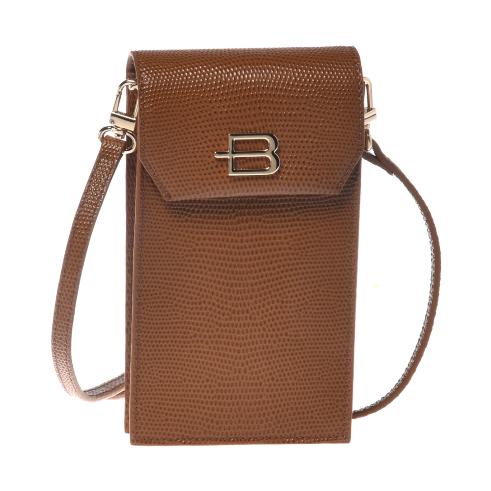 Baldinini Women's Brown Headphones, One Size, Lizard Print Mobile Phone Holder