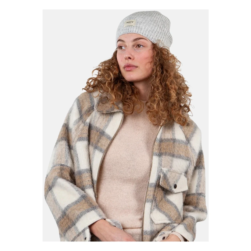 Barts Gebreide Beanie Muts met Label Patch Gray Dames
