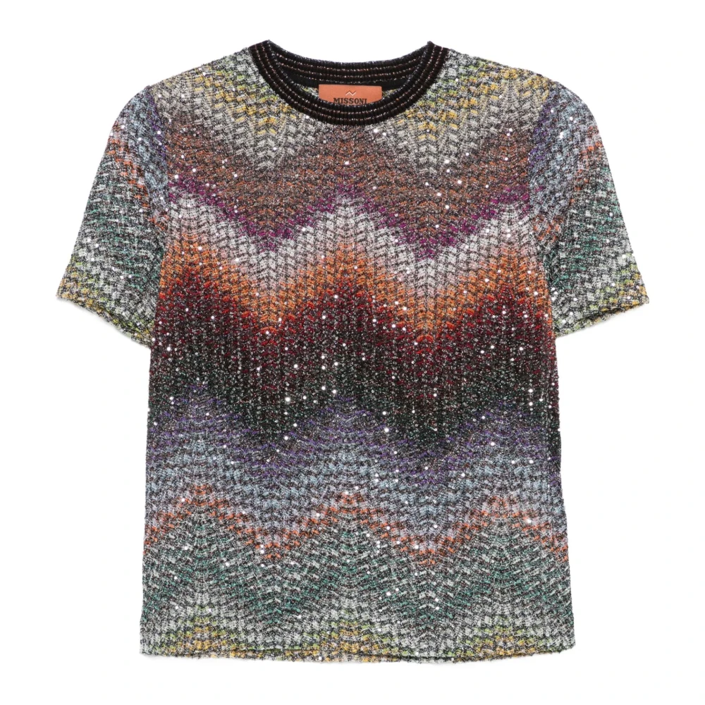 Missoni Women's Multicolor T-Shirts, M, Caperdoni Short Sleeve T-Shirt