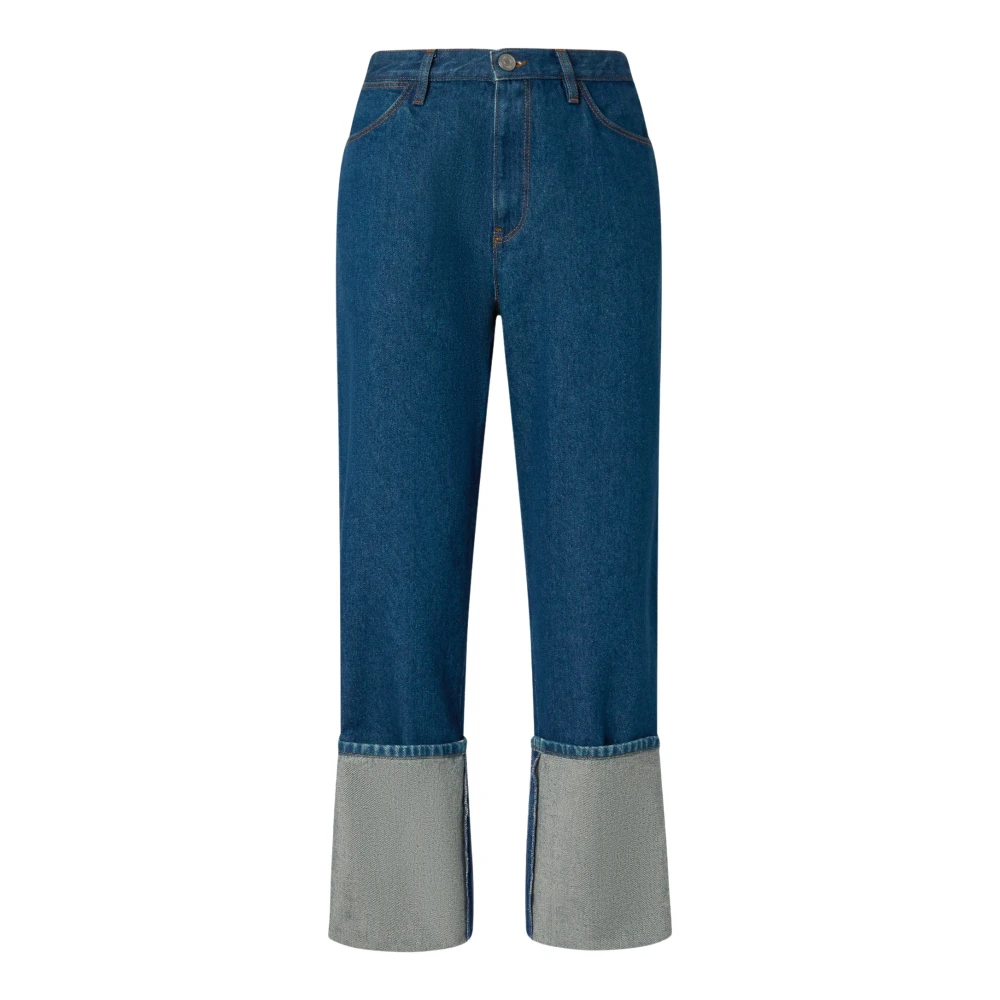 Pinko Blue Straight Fit Denim Jeans With Embroidery - Female - Straight Fit Jeans - W25 - Jeans
