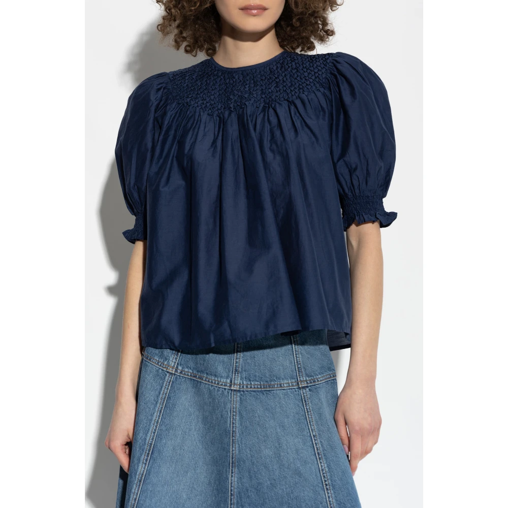 Ulla Johnson Top Alita Blue Dames
