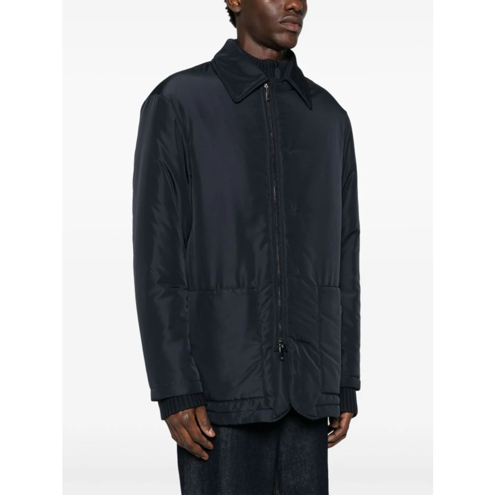 Emporio Armani Blauwe regenjas met ritssluiting Blue Heren